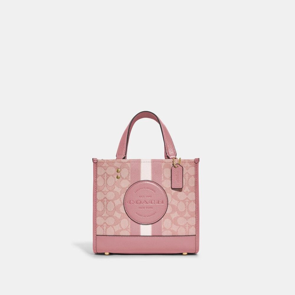 NWT Coach Dempsey Tote Bag 22 In Signature Jacquard With Coach Patch